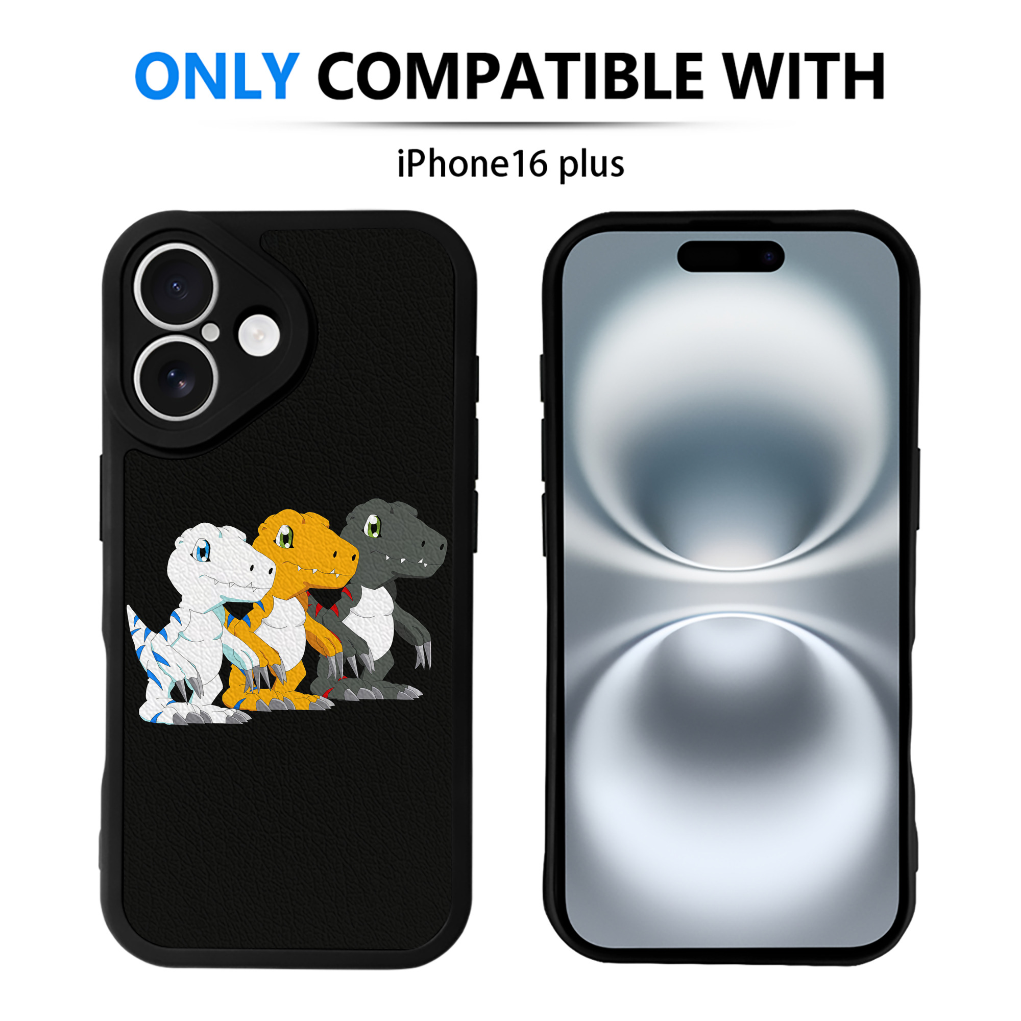 （画像用） Digimon デジタルモンスター/デジモン 【iPhone 16シリーズ対応】シリコンスマホケース（レザー調） 材質：シリコン